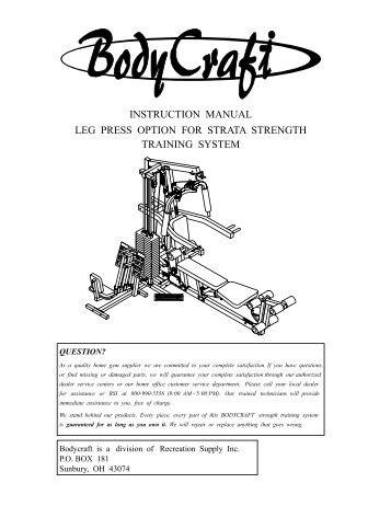 leg press option for strata strength training system - Bodycraft