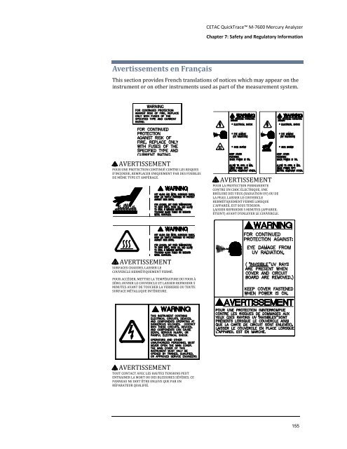 CETAC M-7600 Mercury Analyzer Operator's Manual