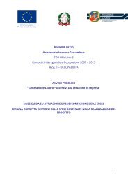 REGIONE LAZIO Assessorato Lavoro e Formazione ... - Biclazio.it