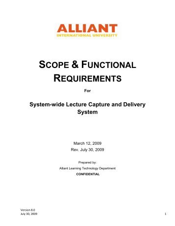 Lecture Capture & Delivery - Project Narrative - Ltech@alliant.edu ...