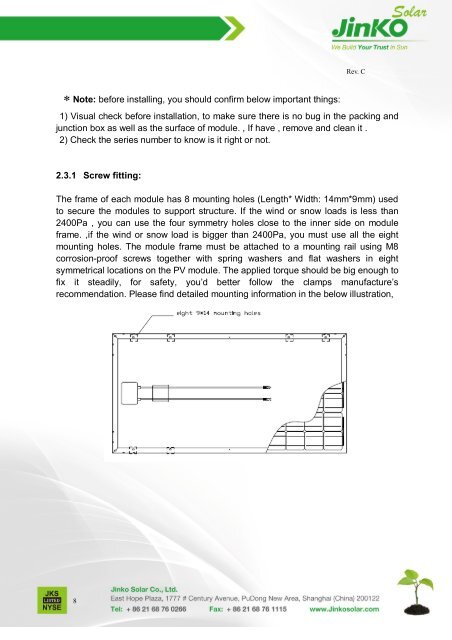 Jinko Installation Manual - All Eco Energy