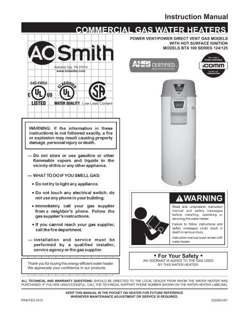 322293 - AO Smith Water Heaters