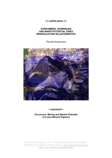 Dr. Thomas Krassmann – D – 91438 Bad ... - Mineral & Exploration