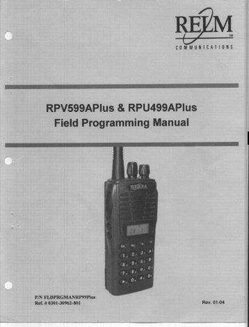 RP 599 field programming manual - Paging & Wireless Service Center
