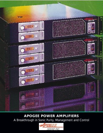 Apogee DA Amps Brochure - Apogee Sound