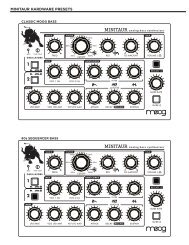 MINITAUR HARDWARE PRESETS - Moog Music Inc