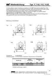 -Wellendichtung Typ: Y, Y-G, Y-S, Y-SG - Friedrich GmbH