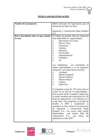 Malla Curricular de CapacitaciÃ³n para el Desarrollo de Mano de Obra