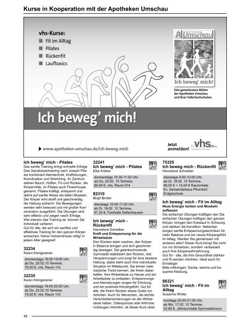 Programmheft Frühjahr 2014 - VHS Tübingen