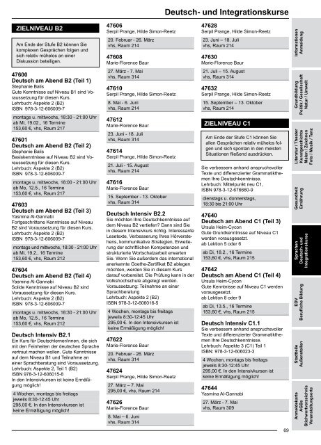 Programmheft Frühjahr 2014 - VHS Tübingen