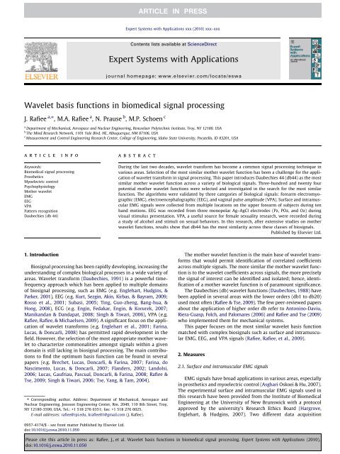 Wavelet basis functions in biomedical signal processing