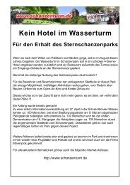 Kein Hotel im Wasserturm - Schanzenturm.de