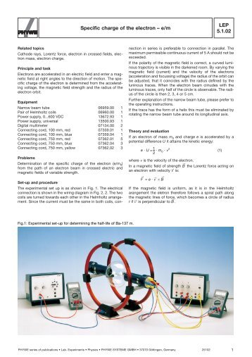 LEP 5.1.02 Specific charge of the electron â e/m - Nikhef