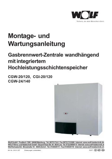 Montageanleitung CGW - Wolf (Schweiz) AG