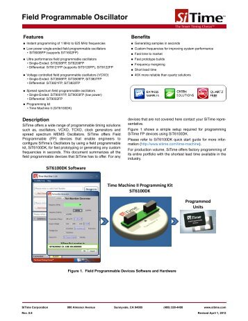 Field Programmable Oscillator - SiTime