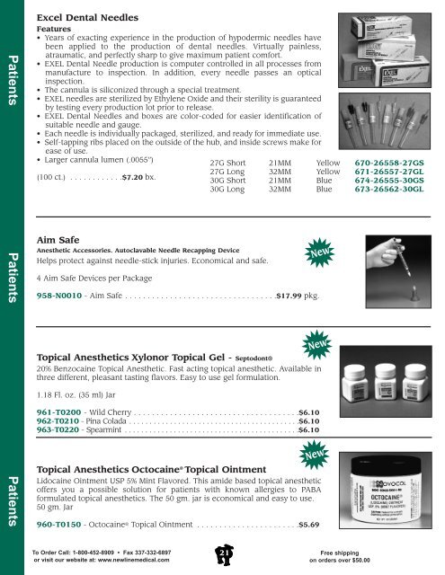 Dental Products Catalog - New Line Medical