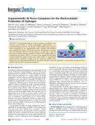 Organometallic Ni Pincer Complexes for the Electrocatalytic ...