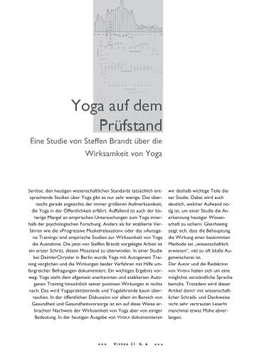 Wirksamkeit von Yoga - Y-Campus