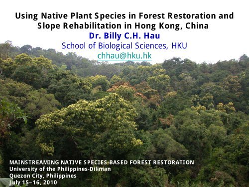 Using Native Plant Species in Forest Restoration ... - Rainforestation