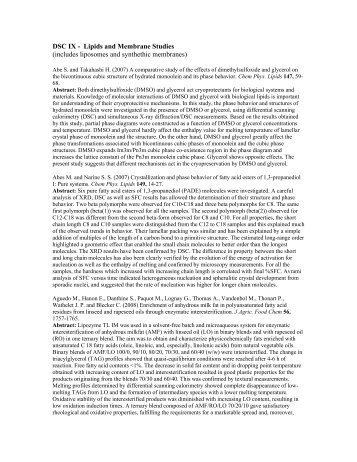 DSC lipids and membrane studies - MicroCal