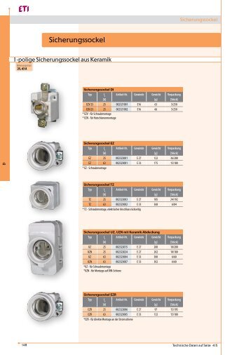 Sicherungssockel - Eti-de.de