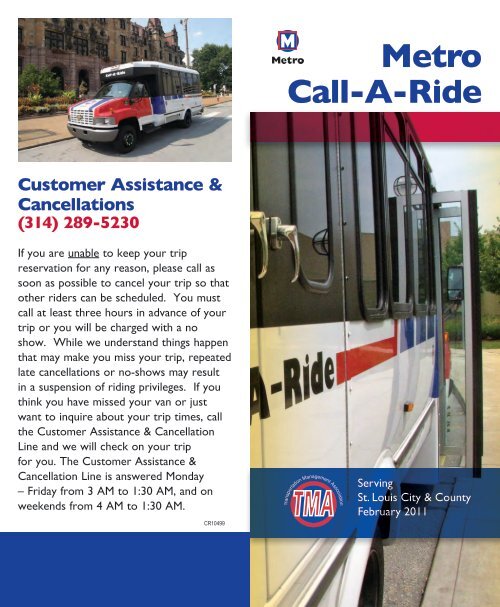 Metro CallARide brochure Metro Transit Metro CallARide brochure Metro Transit