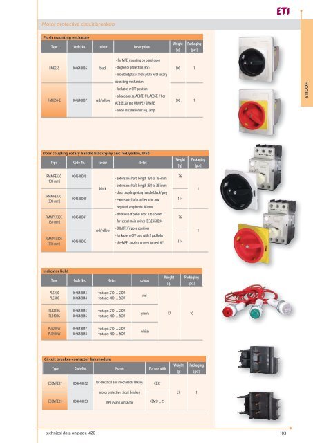 Motor protective circuit breakers - Eti-de.de