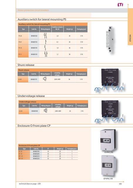 Motor protective circuit breakers - Eti-de.de