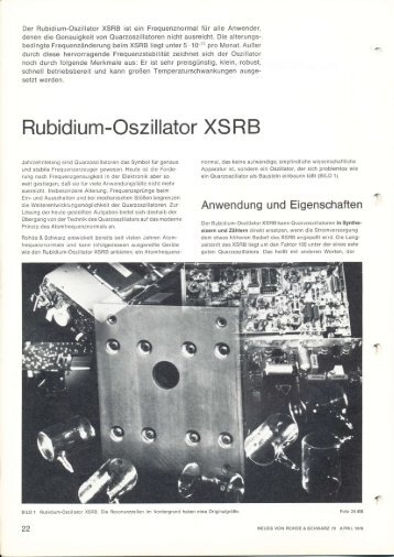 Rubidium-Oszillator XS R B - Classic Broadcast
