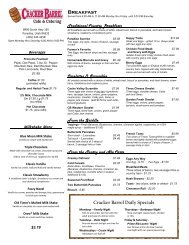 BREAkFAst Cracker Barrel Daily Specials