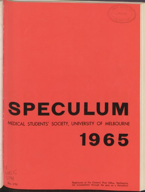 Speculum - University of Melbourne