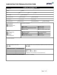 subcontractor prequalification form - Small Business Program - Amec