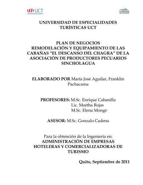 Plan De Negocio Comunitario Pdf Repositorio Digital Uct