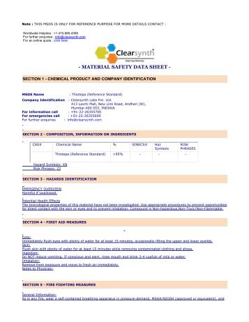 Thiotepa (Reference Standard)-Material Safety Datasheet - clearsynth