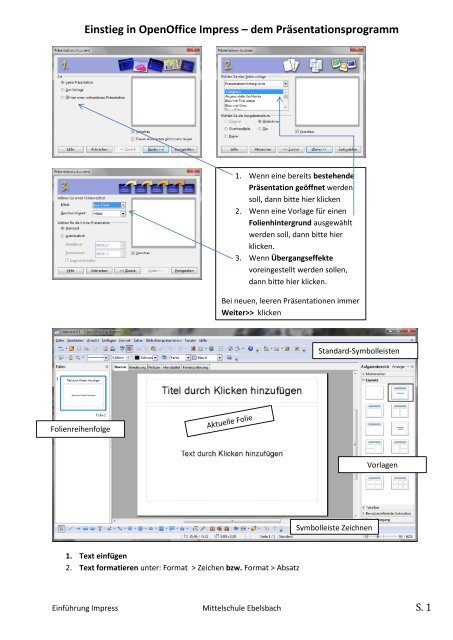 Einstieg In Openoffice Impress Home Mittelschule Ebelsbach