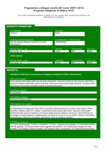 ASSOCIAZIONE LAZIALE FRANTOI OLEARI - Agricoltura
