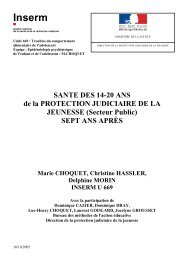 SANTE DES 14-20 ANS de la PROTECTION JUDICIAIRE ... - Inserm