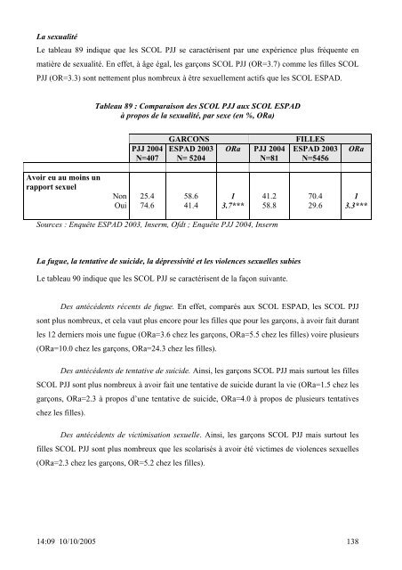 SANTE DES 14-20 ANS de la PROTECTION JUDICIAIRE ... - Inserm