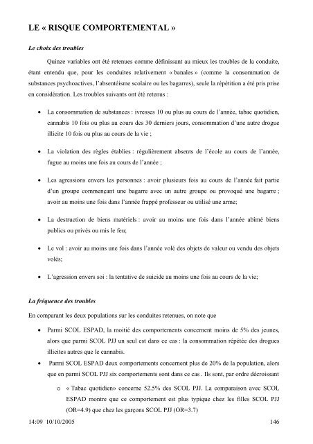 SANTE DES 14-20 ANS de la PROTECTION JUDICIAIRE ... - Inserm