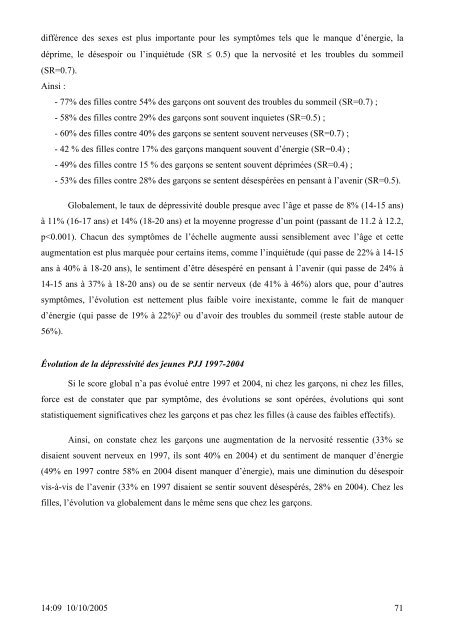 SANTE DES 14-20 ANS de la PROTECTION JUDICIAIRE ... - Inserm