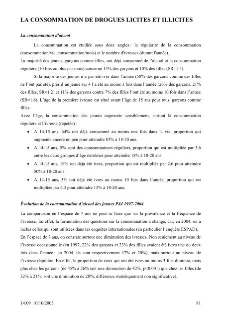 SANTE DES 14-20 ANS de la PROTECTION JUDICIAIRE ... - Inserm