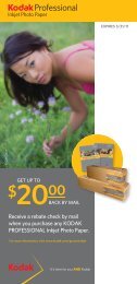 Receive a rebate check by mail when you purchase any KODAK ...