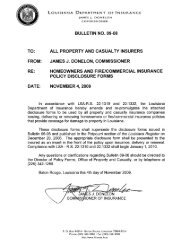 Bulletin no. 09-08 all property and casualty - Louisiana Department ...