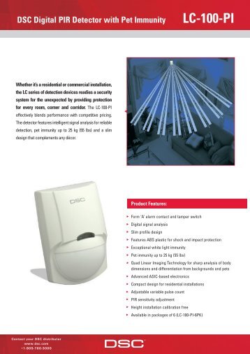 DSC Digital PIR Detector with Pet Immunity LC-100-PI
