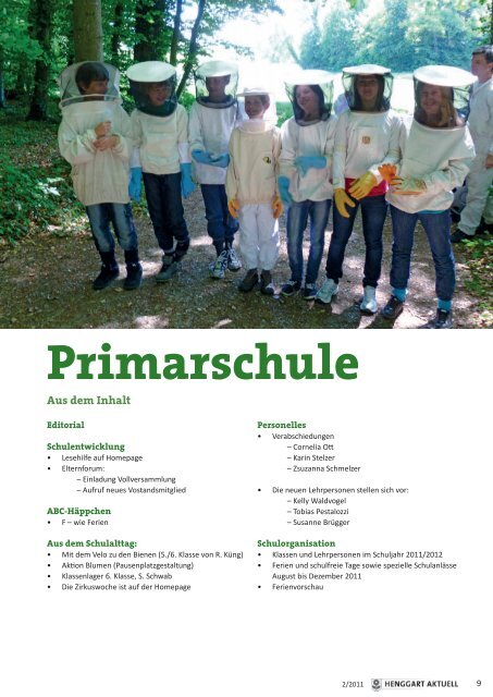 Aus dem Schulalltag - Primarschule Henggart