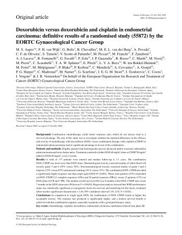 Doxorubicin versus doxorubicin and cisplatin in endometrial ...