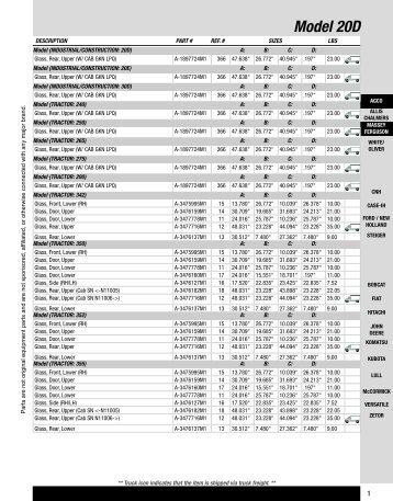 Tractor Parts: Massey Ferguson Cab Glass - Powell Equipment Parts