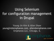 Using Selenium for configuration management in Drupal