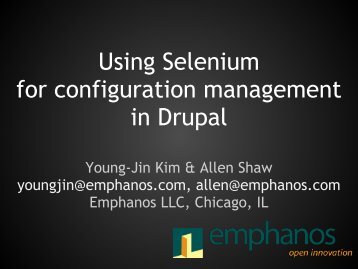 Using Selenium for configuration management in Drupal