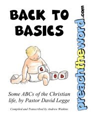 Back To Basics - Preach The Word